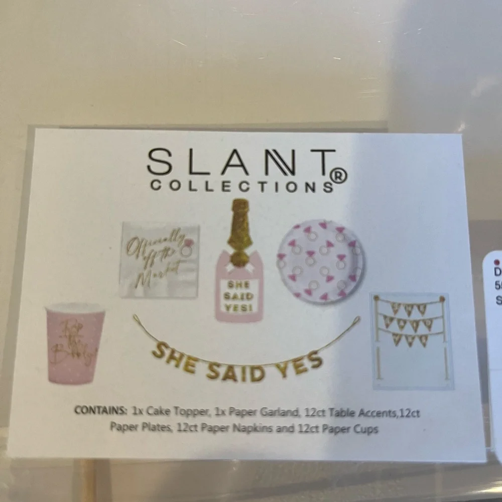 Slant Collections 'She Said Yes' Party Supplies- Pink and Gold